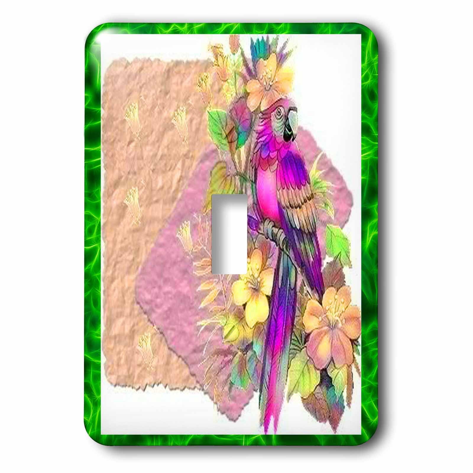 Interrupteur perroquet multicolore 3dRose, cadeau déco original