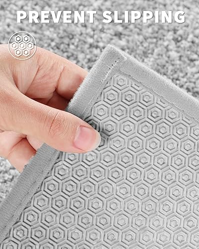 Miniatura 7 de Yimobra Alfombras de baño, extra suaves y cómodas, antideslizantes, absorbentes de agua y gruesas, lavables a máquina, alfombras peludas para ducha