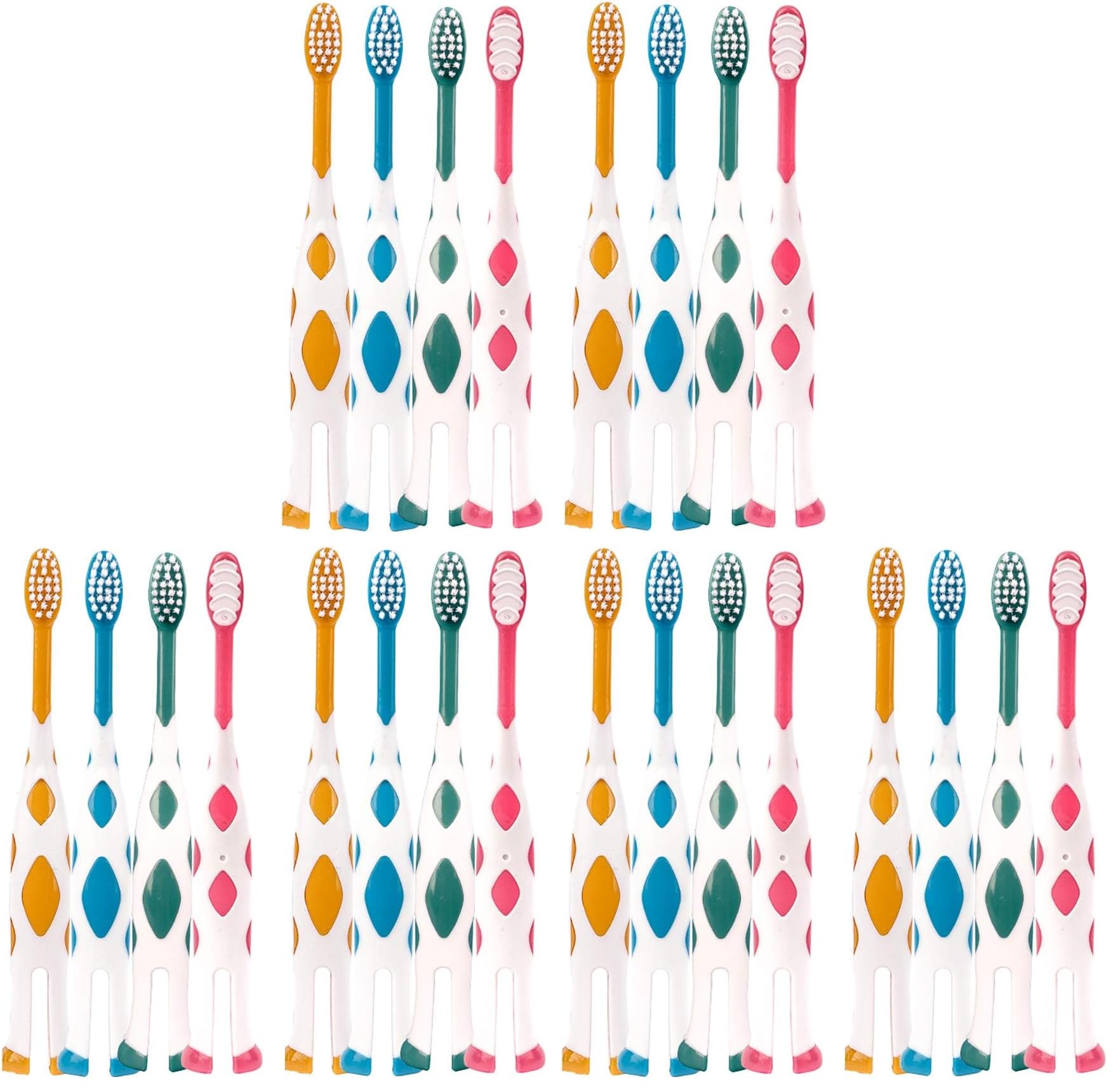newrichbee 24 Packs Lovely Deer Kids Toothbrush for 2-8 Years