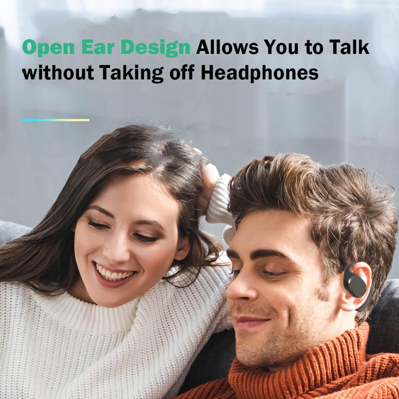Open Ear Headphones Wireless Bluetooth Air Bone Conduction Headphones Head Set Bluetooth Open Ear Bone Conduction Earbuds Headset Conducting Earphones Wireless Over The Ear Earbuds with Earhooks