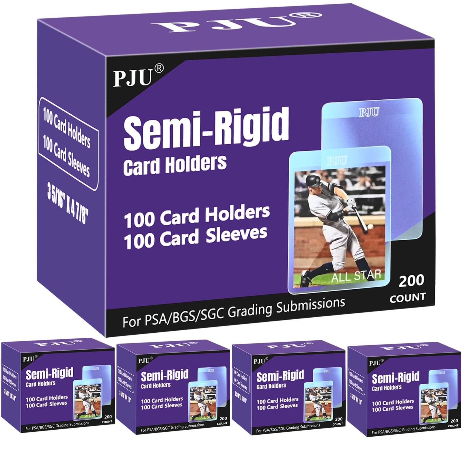 BCW Semi-Rigid Card Holders SR2 (50ct) For PSA, BGS, CGC, SGC Grading Submissions