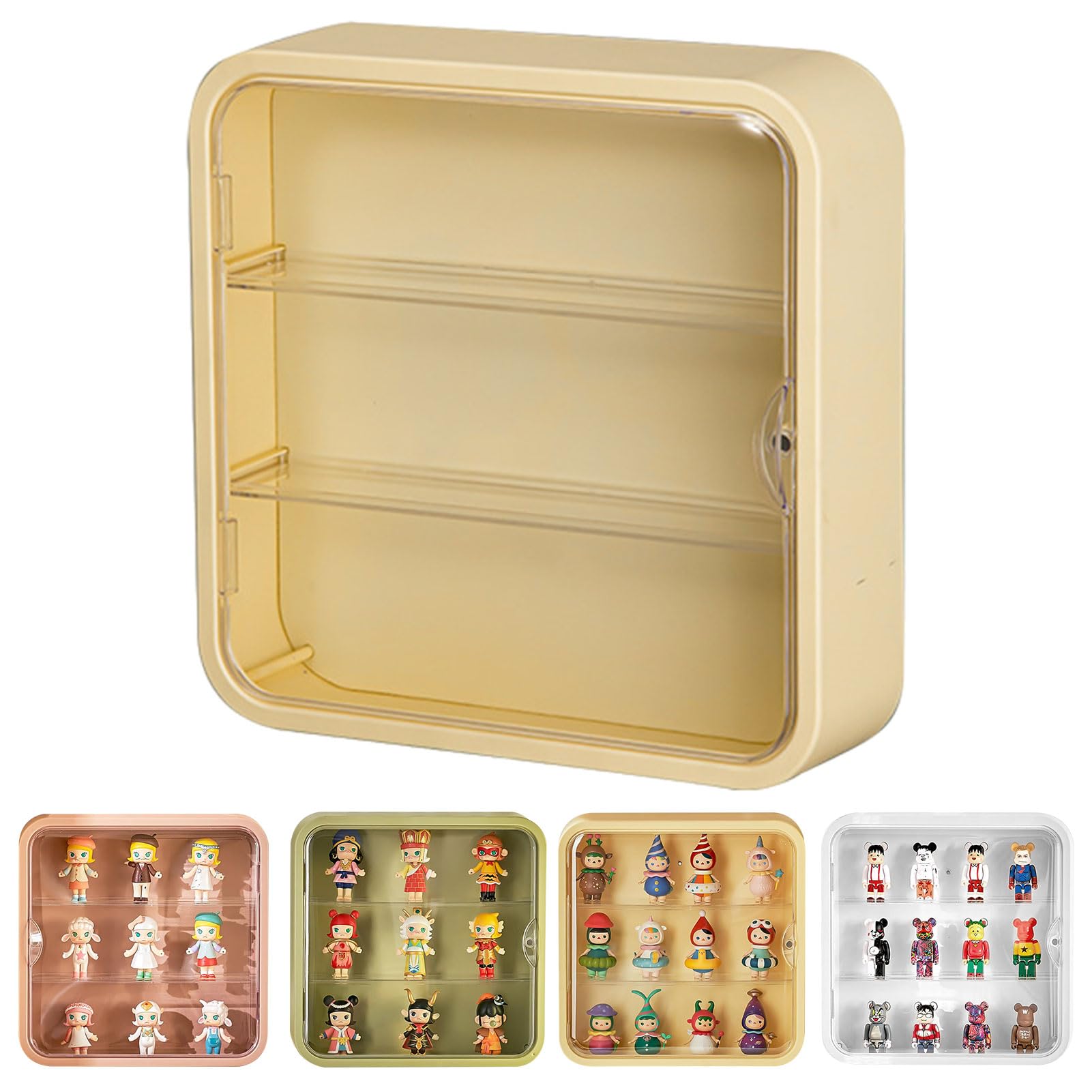 フィギュアケース 棚 透明ディスプレイケース フィギュア コレクションケース 30cm*30cm*8cm 貼り紙付き 卓上 大容量 収納ボックス 透明 フィギュア展示 陳列ケース ディスプレイフレーム 化粧品 防塵 収納ボックス おもちゃディスプレイボックス 4色 (ホワイト)