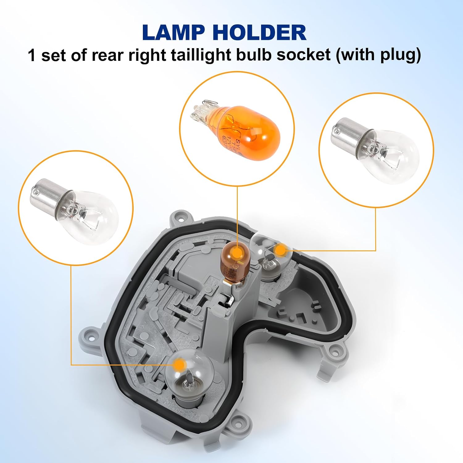 Right Passenger Side Rear Tail Light Lamp Holder Bracket with Harness For Jeep Renegade 2015-2023 Rear Tail Lamp Housing Assembly Rear Tail Light Pigtail Sockets Replace#68270837AA 68458452AA