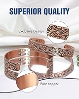 Vista 4 de Jecanori Pulsera magnética de cobre para hombre, Cobre