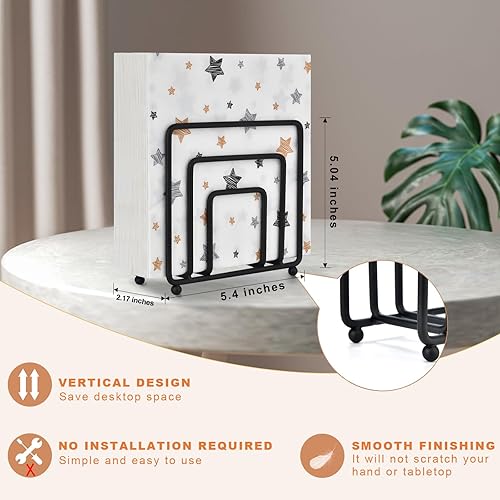 Miniatura 2 de Servilletero para mesa, moderno soporte de servilletas de metal negro para mesas de comedor y encimeras, dispensador de servilletas de cóctel de