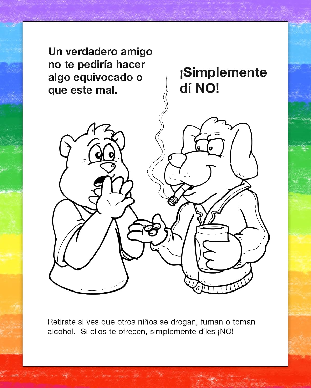 ZOCO – Say No to Drugs (in Spanish) Educational Coloring Books (25 Bulk Pack, Without Crayons) – Community Outreach, Stay Drug Free – Games, Puzzles, Fun Activities for Kids