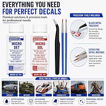 Decal Setting Solution-Micro Scale Micro Sol 102 + Micro Set 101 Package Decal