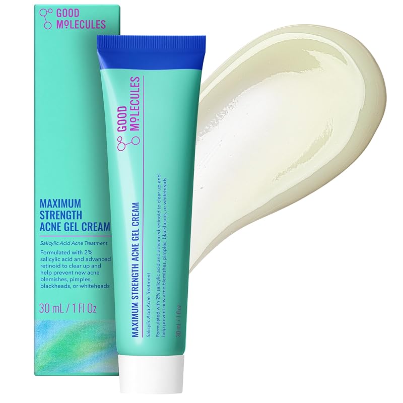 Good Molecules Creme em Gel Facial com Ácido Salicílico 2% – Sem Fragrância, Vegano, 30 mL