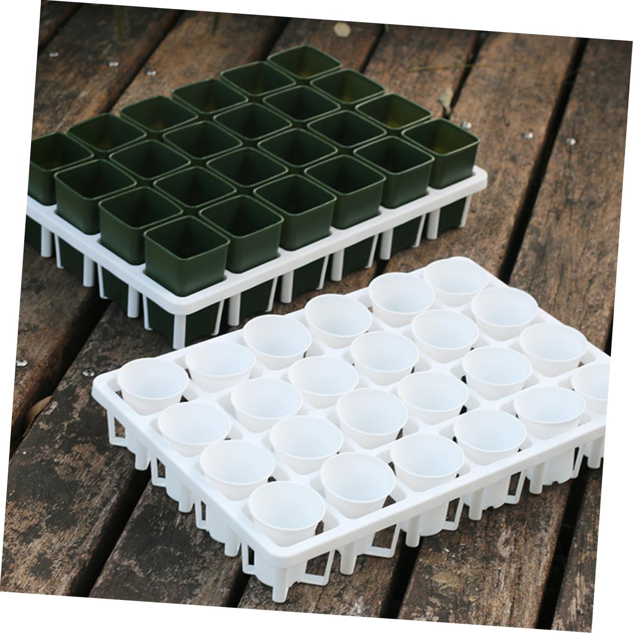 BESTonZON 6Pcs Nursery Pot Tray Racks for Durable and Stable Planter Organizer for Indoor Growing and Plant Care