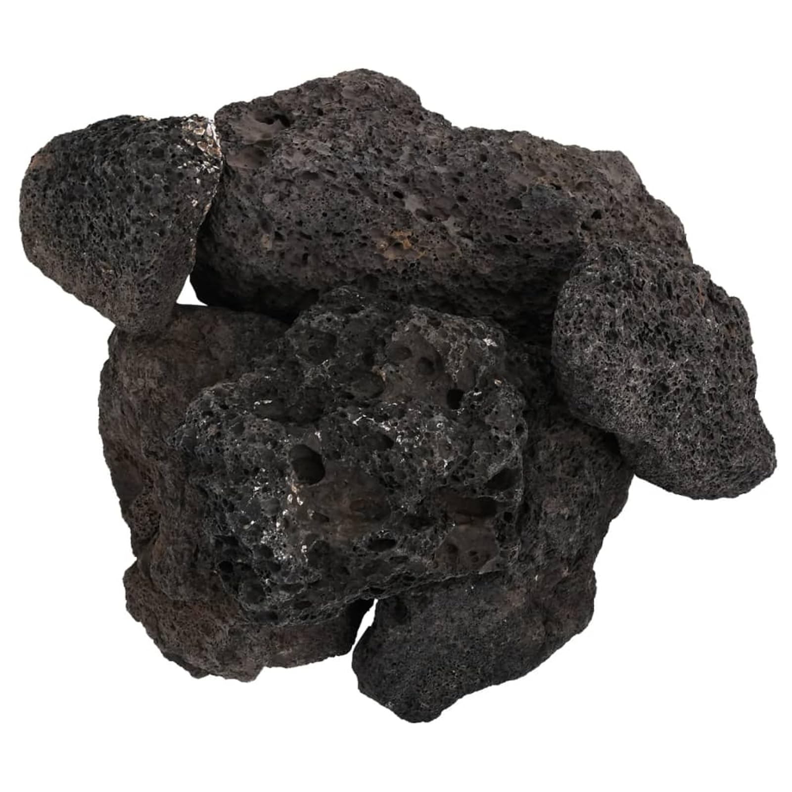 Vulkanstein Dekoration für Aquarium & Garten - Schwarz, 10-30 cm, biologischer Filter Model3217188