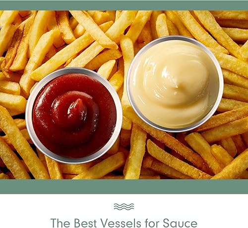 Miniatura 5 de 100 piezas de 1.5 oz Ramekins de metal para salsa, tazas de condimento de acero inoxidable, tazas pequeñas de metal para cocina, restaurante,