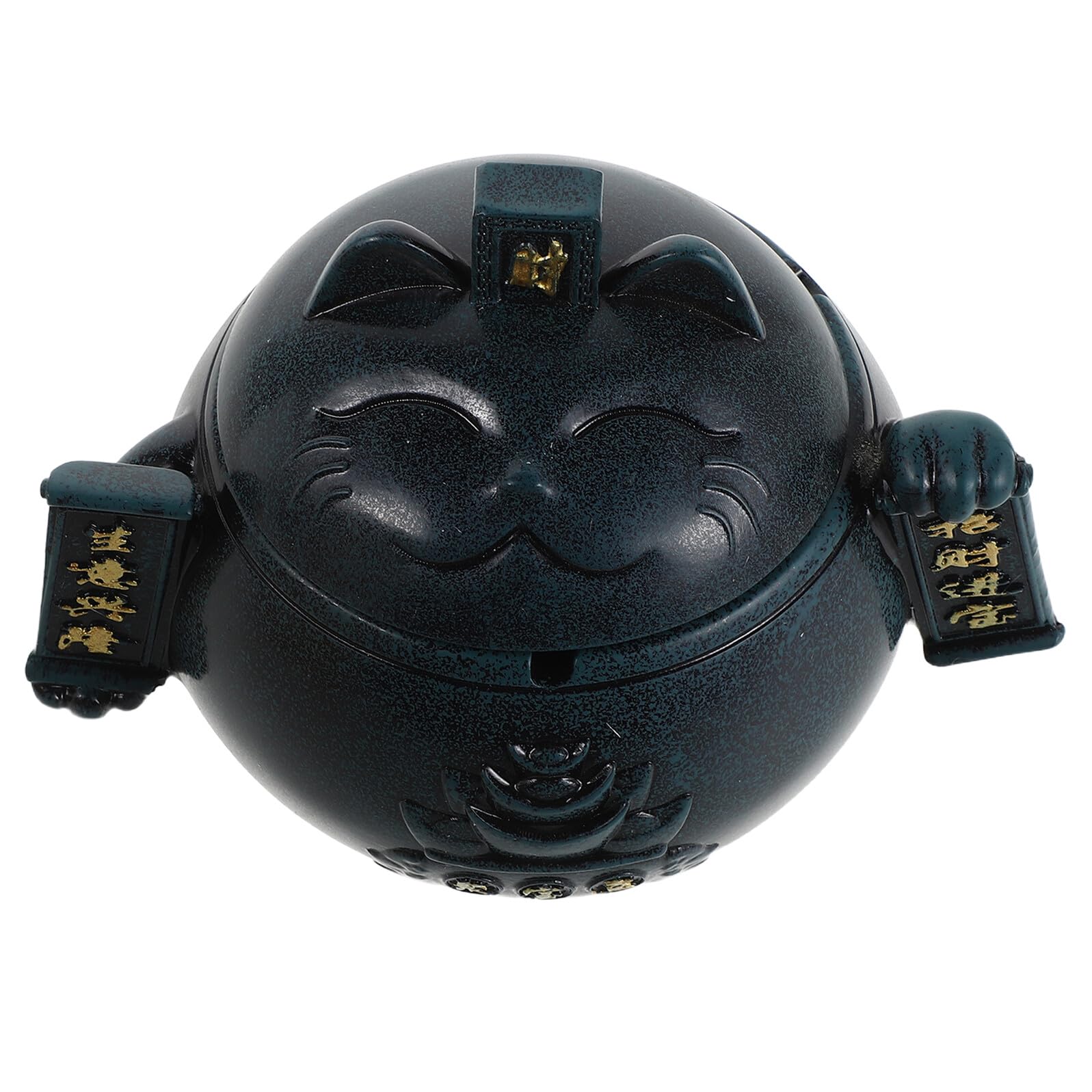 Cendrier Maneki Neko bleu décoratif pour salon et extérieur