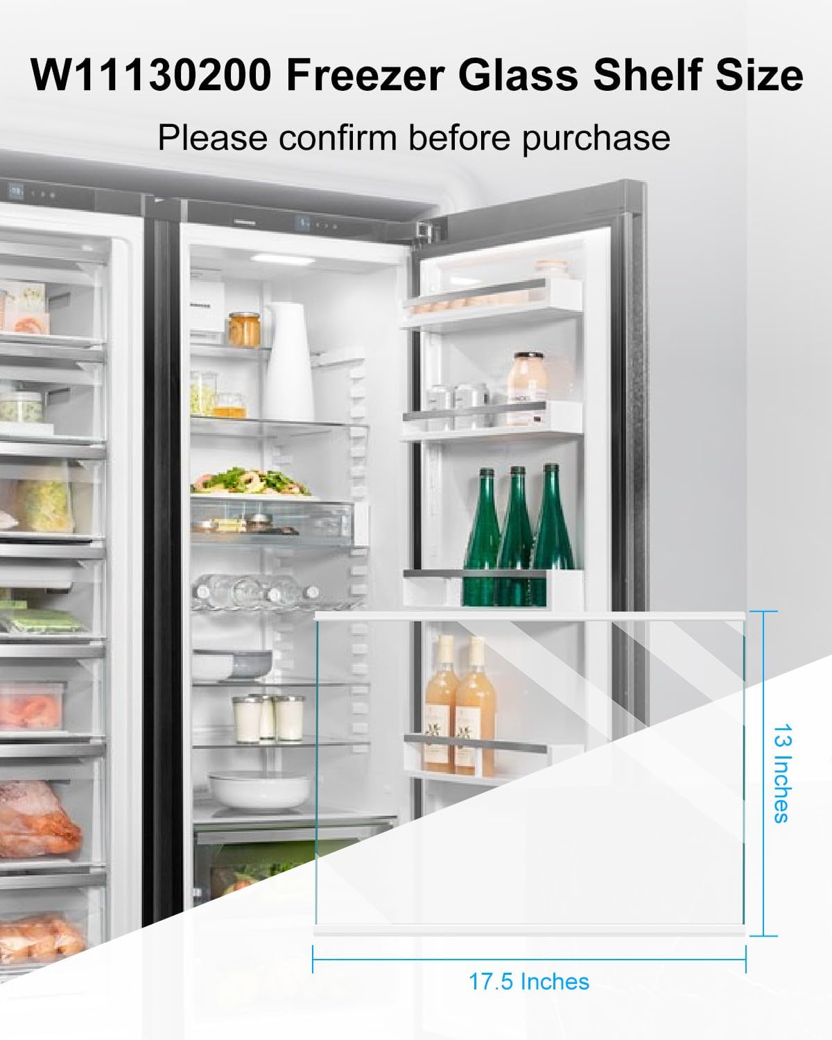 A guide for a Whirlpool Refrigerator Freezer Shelf