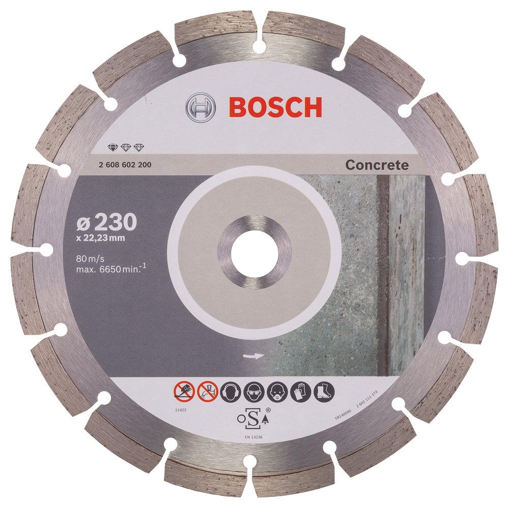Bosch 2608602200 Standard for Concrete Diamond Cutting disc, Silver/Grey, 230 mm