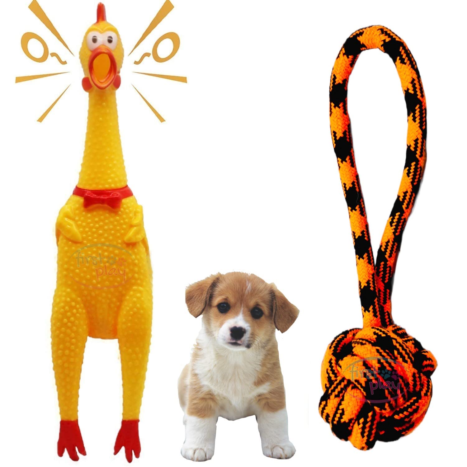 See full amazon price history chart for First Play Pack of 2 Dog Toys I Squeaky Chicken + Rope Ball Dog Toys I 100% Natural Rubber I Safe & Non-Toxic Chew Toys for Dogs I Puppy Teething & Dental Cleaning for Puppies/Dogs First Play Pack of 2 Dog Toys I Squeaky Chicken + Rope Ball Dog Toys I 100% Natural Rubber I Safe & Non-Toxic Chew Toys for Dogs I Puppy Teething & Dental Cleaning for Puppies/Dogs (B0BVBFW161) Amazon Price History, Amazon Price Tracker