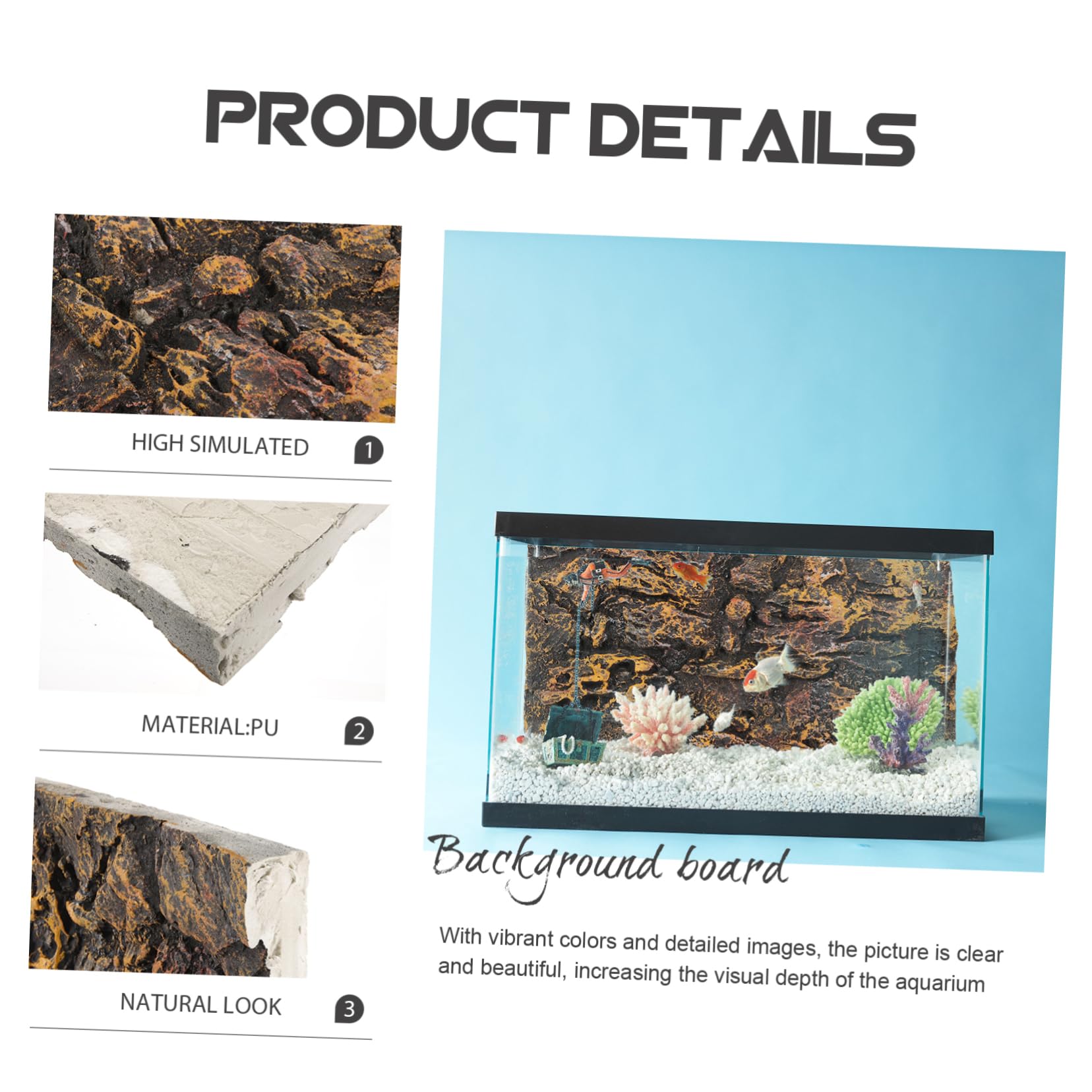 SOIMISS Tablero Decorativo De Roca De Acuario De Decoración para Peceras para Tanque De Reptiles