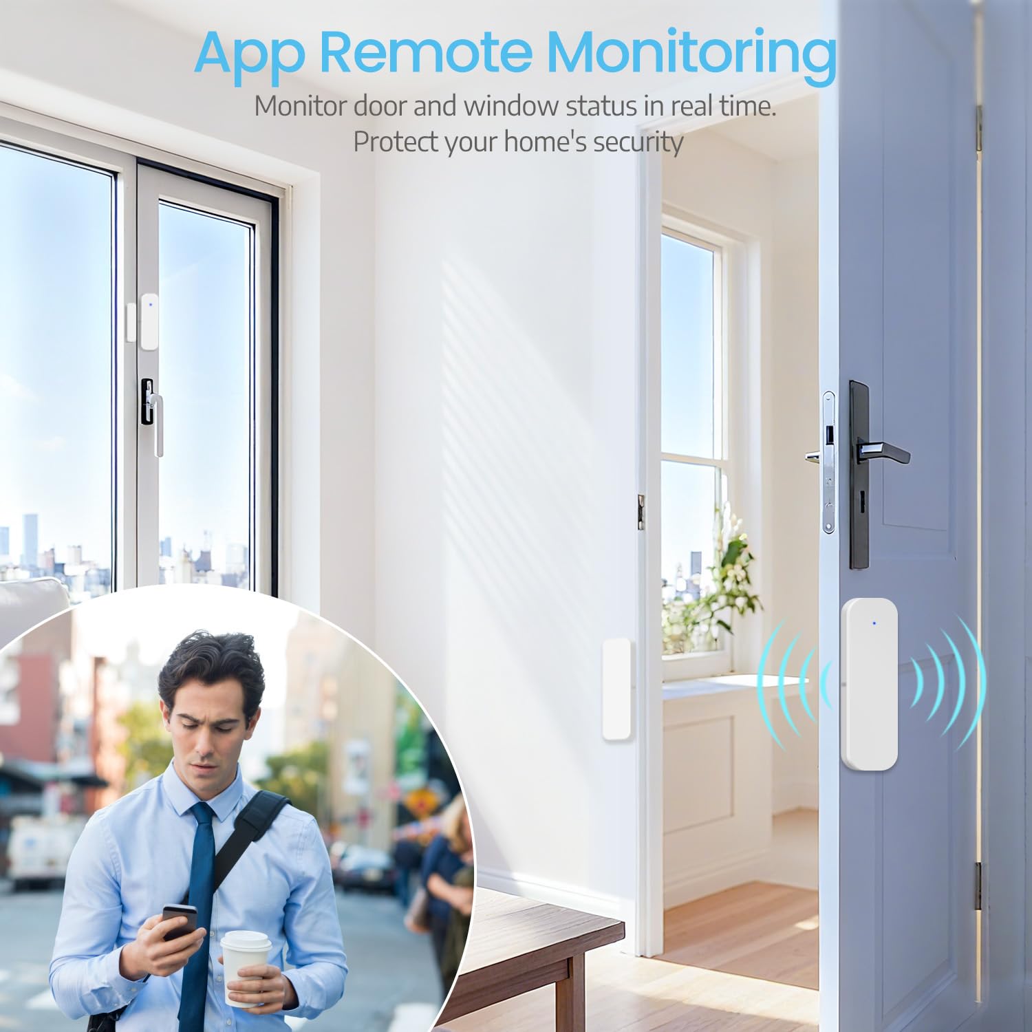 9 Stücke Fensterkontakt Zigbee, Tür Fensterkontakt Smart Home | LincoSoft Zigbee Türsensor kompatibel mit Alexa und Google Home, benötigt Tuya Gateway, , für Haus, Garage