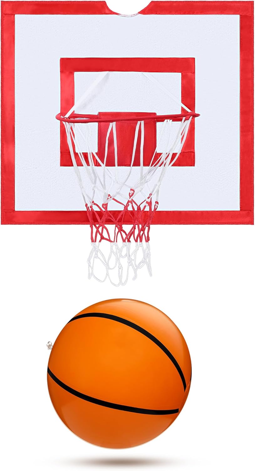 Mepase Halloween Basketball Hoop Costume for Kids Wearable Basketball Net Inflatable Basketball Set Basketball Halloween Basketball Backboard Props Outfit for Halloween Cosplay Party Favors