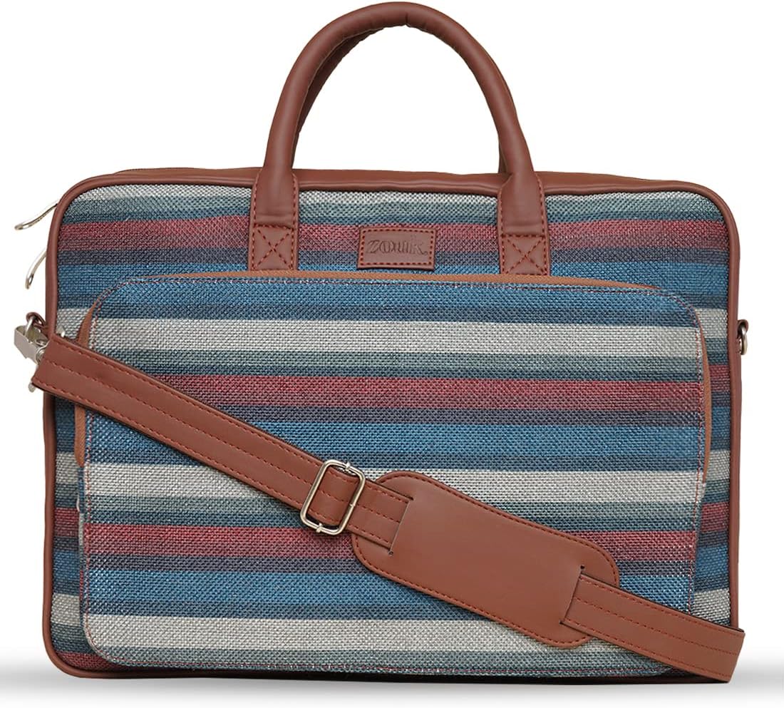 ZOUKUnisex Vegan Handcrafted Mysore Mosaic Laptop Bag, Multicolour, L