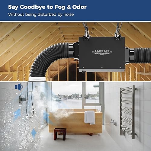 Miniatura 3 de ALORAIR - Ventilador de escape en línea de 4 pulgadas para baño ultra silencioso de 170 CFM para baño, ático, cocina, garaje, lavandería -