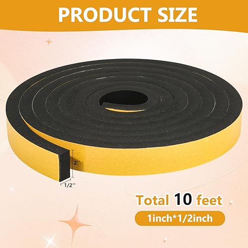 Miniatura 2 de Burlete impermeable de 26 pies (14 pulgadas x 18 pulgadas), adhesivo fuerte, ligero, insonorizado, resistente a la intemperie, cinta aislante de