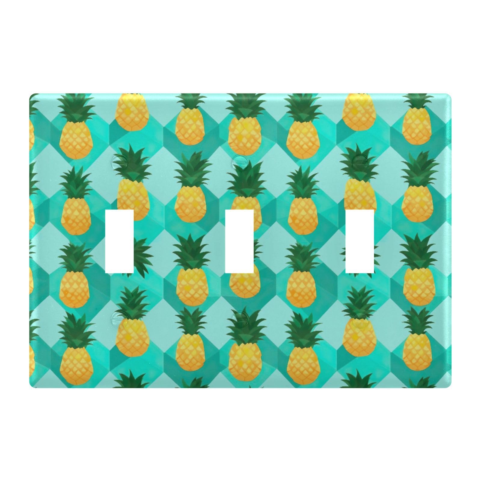 Light Switch Cover Pineapple Wall Plates for Electrical Outlets 3 Gang 202a8700