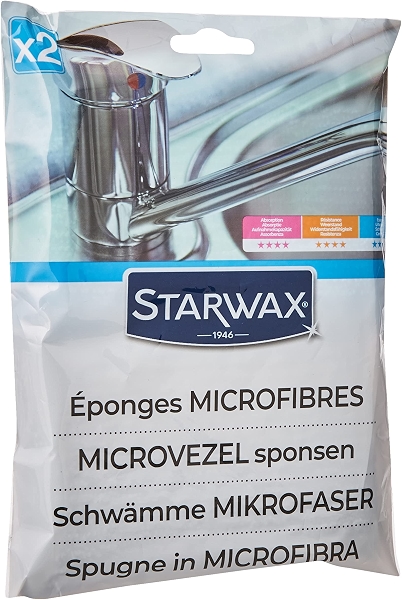 Губки из микрофибры STARWAX 2 шт. Идеально подходят для уборки всего в доме