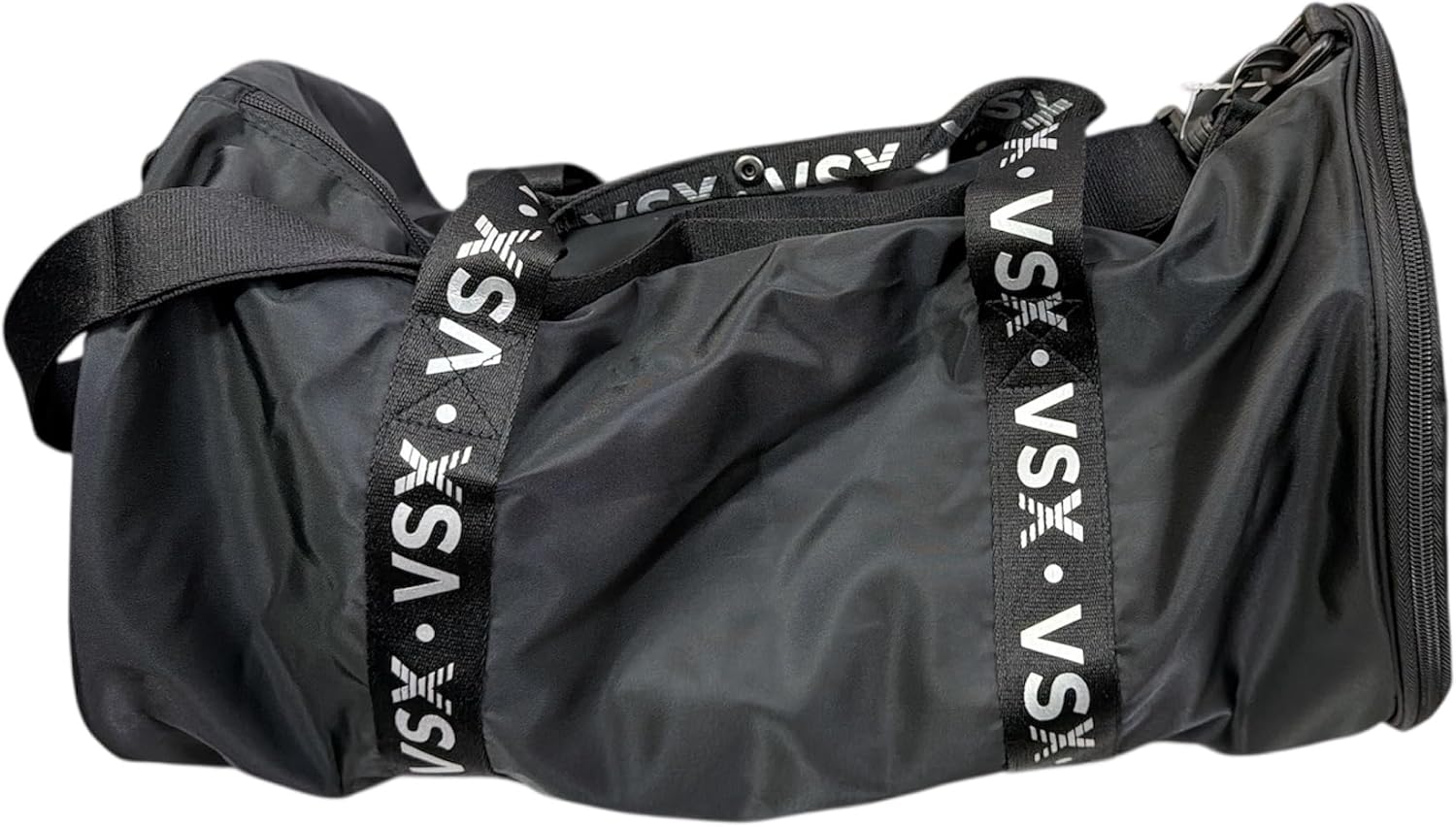 Victoria's Secret VSX Black Duffle Bag – Logo Straps, Zip Pockets, Gym Travel Sports Overnight Bag New