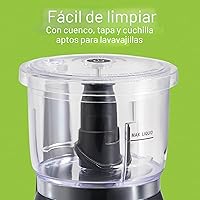 Vista 5 de Hamilton Beach - Picador de verduras eléctrico y mini procesador de alimentos, 3 tazas, 350 vatios, para picar, cortar y hacer puré, negro (72850)