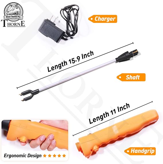 Cattle Prod, Waterproof Cattle Prod Stick with LED Light, Livestock Prod for Modern Livestock Management, X Series