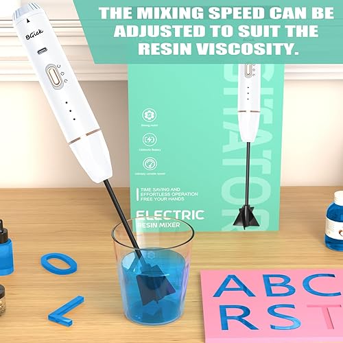 Miniatura 9 de Mezclador de resina mejorado, mezclador recargable de mano con reducción de burbujas, mezclador de resina epoxi para resina, mezcla de silicona,