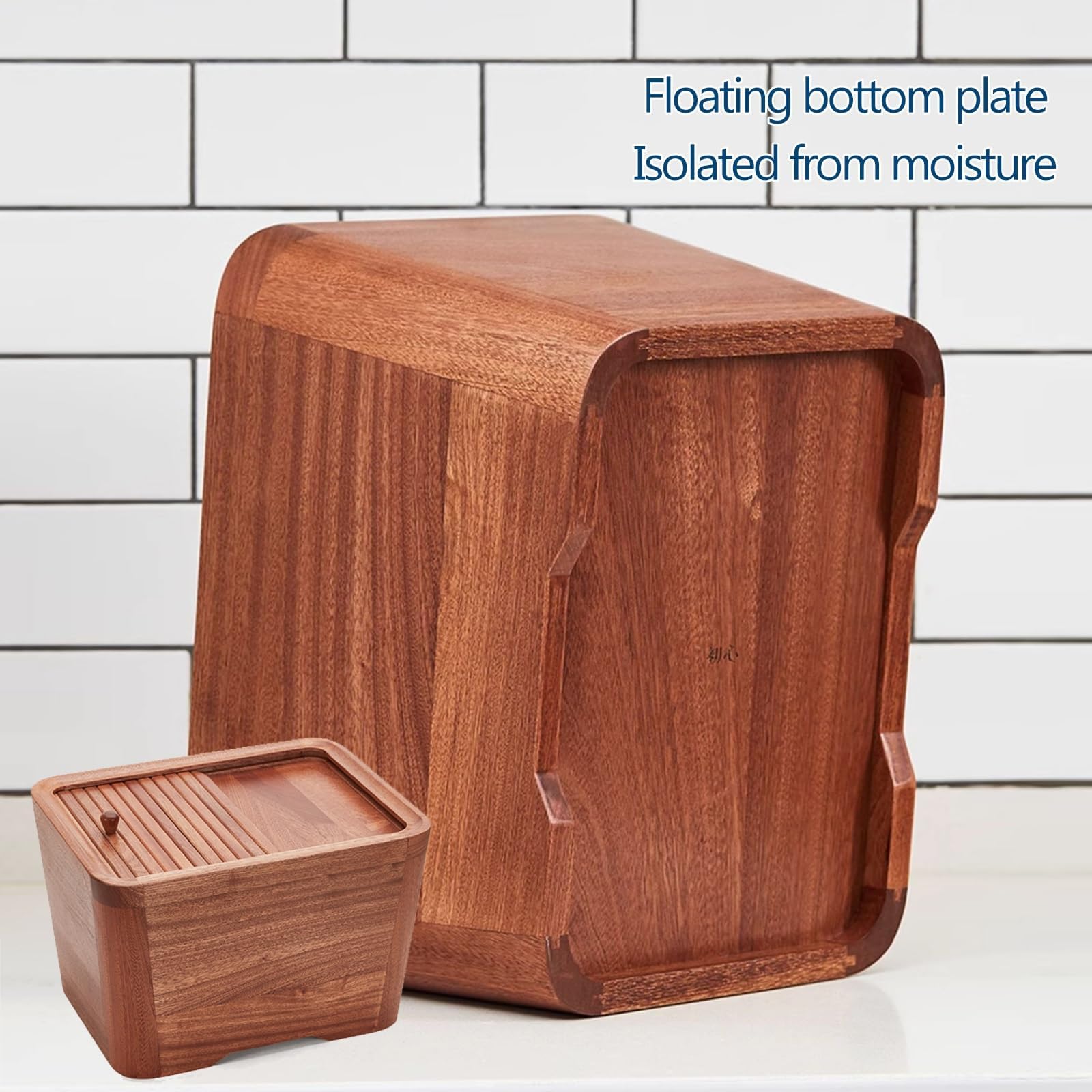 Contenitore per cereali in legno con dispenser per organizzazione dispensa da cucina, dispenser ermetico per cereali per pasta, riso, snack