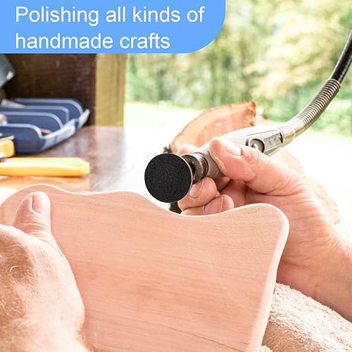 Miniatura 5 de Rolybag Discos de papel de lija y broca de metal para uñas, disco de pedicura rosa de 0.98 pulgadas, 100 unidades de discos de lijado de repuesto