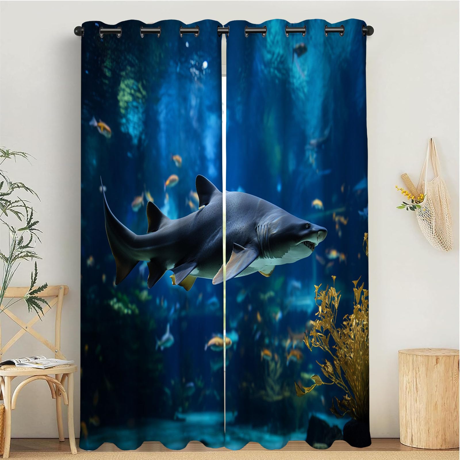 Rideau thermique motif aquarium pour éveiller l'imagination des enfants dans leur chambre