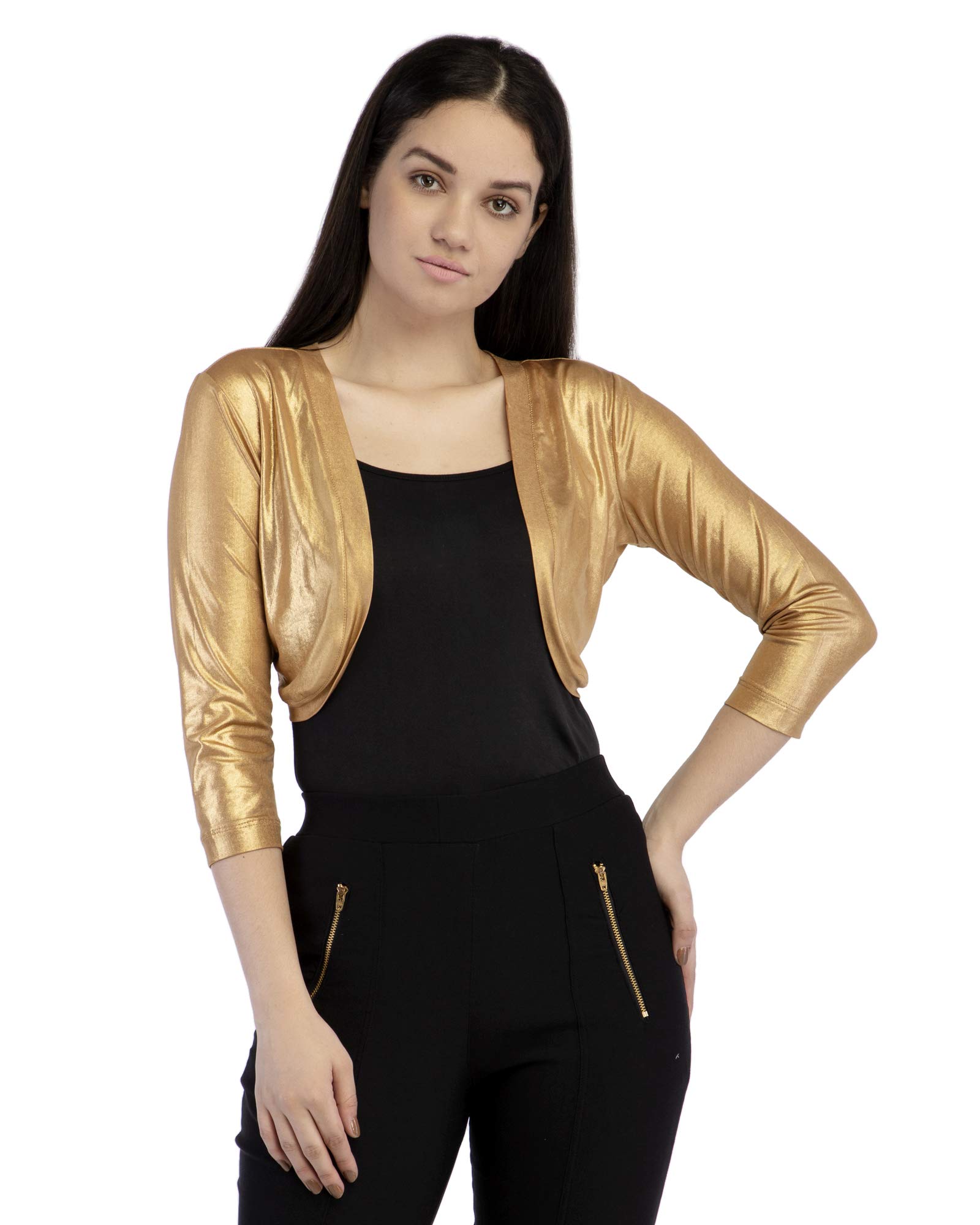 peptrends Women's Polyester Open Front Shrug-picture-16