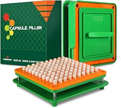 WANANFU 00 size capsule filling machine, 100 holes, use with empty gelatin or vegetarian capsules size 00