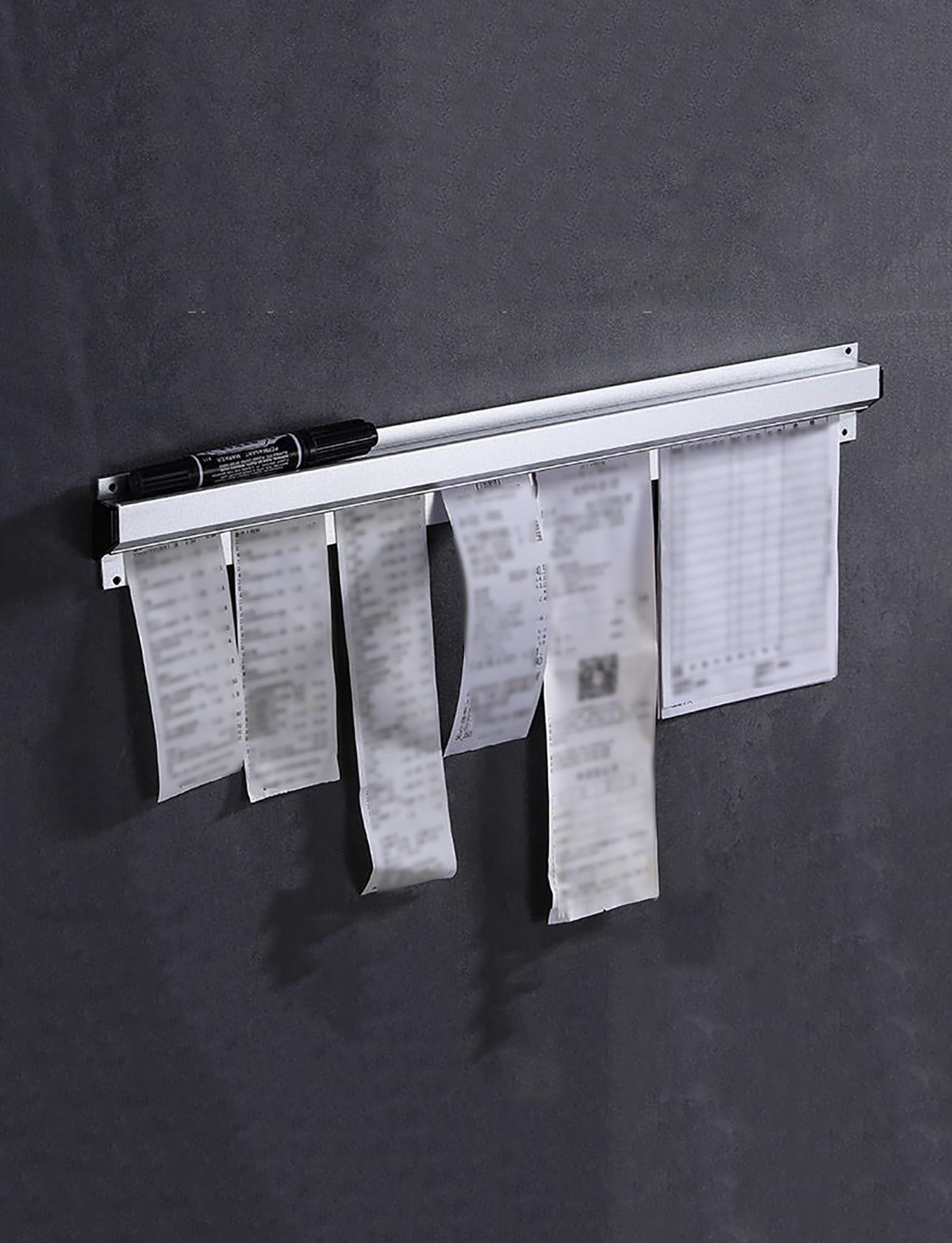 Titular de boletos aluminio | Estante for recibos de montaje en pared de aluminio de 20-130 cm: for barra de cocina de oficina(100cm)