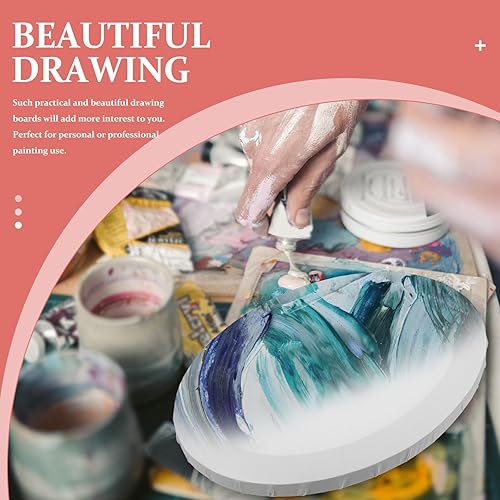 Miniatura 3 de VICASKY Lienzos de lona de 16 x 20 pulgadas, con forma ovalada, pintura blanca en blanco, suministros de pintura para verter acrílico, óleo,