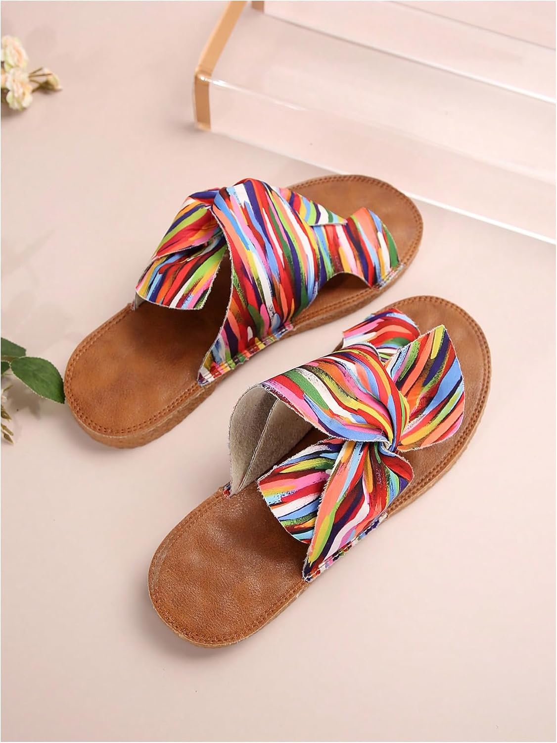Verdusa Women's Boho Sandals Colorful Knot Flat Sandals Summer Beach image 3