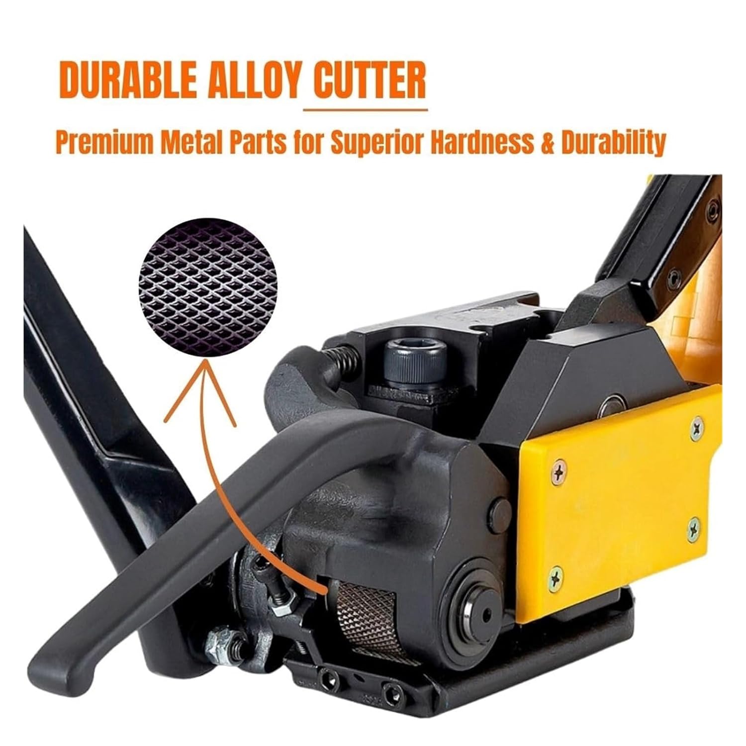Steel Strapping Tool, Stainless Manual Belt Manual Seamless Steel Strapping Machine, Steel Strapping Tool with Alloy Blades, Heavy Duty 3-in-1 Tensioner Crimper Cutter