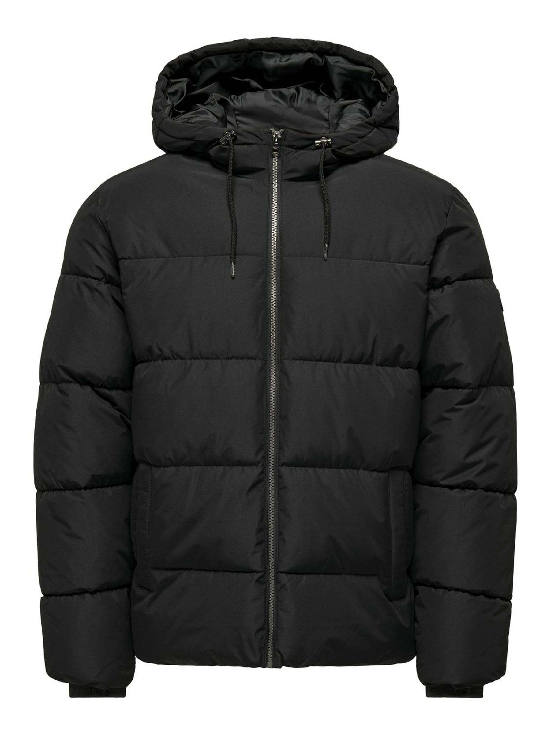 ONLY & SONS Men's Onsmelvin Life Hooded Puffer Jacket OTW Vd Quilted, Black, XXL