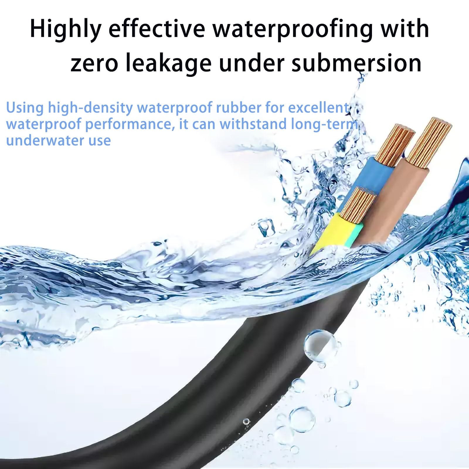Cavo For Pompa Sommergibile A 4 Nuclei 1,5–6 Mm², Conduttori In Rame Puro, Cavo Elettrico Isolato In Gomma Impermeabile For Motori E Pompe 'acqua, 30/98 Piedi(98ft,1mm2-4c)
