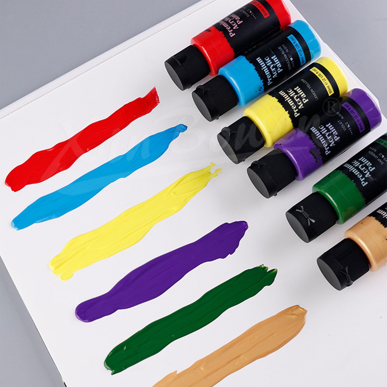 Professionelles Aquarellfarben-Set, 24 Flaschen mit flüssigen Aquarellfarben à 60 ml sowie 3 synthetische Pinsel für Erwachsene, Anfänger und Künstler – hochpigmentiertes,