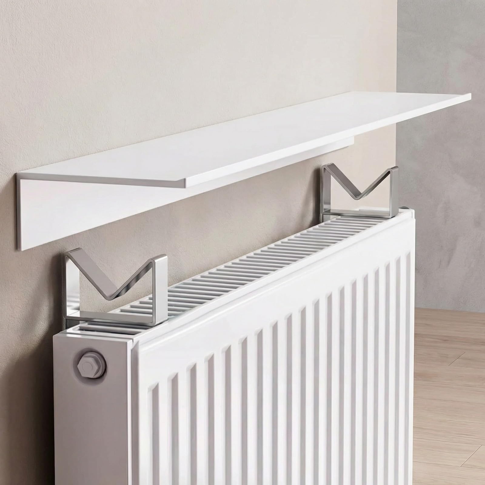 Étagère de Radiateur Flottante sans PerçAge en Alliage D'Aluminium Haute Capacité de Charge IdéAle pour Le Salon Le Bureau Et La Chambre(50cm)