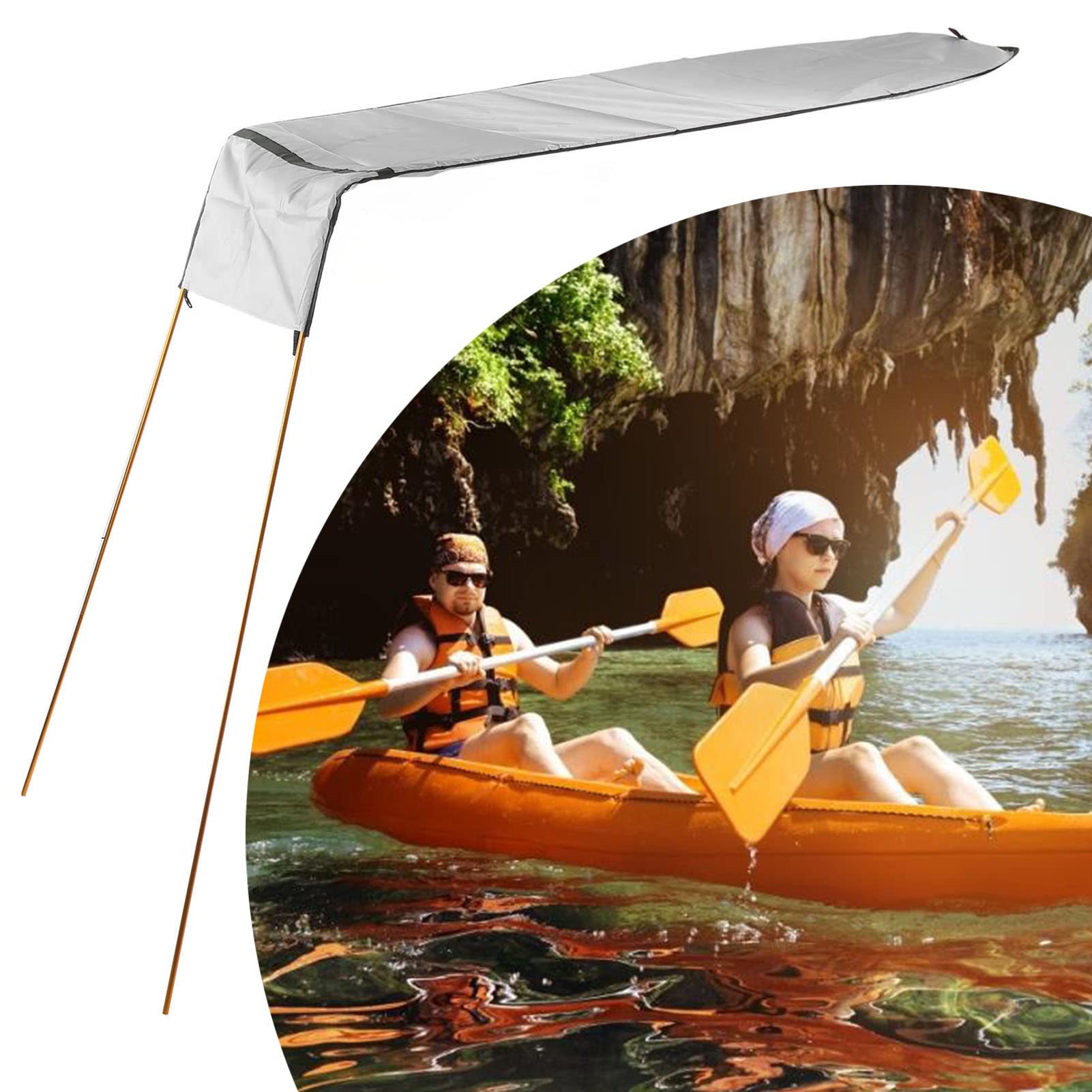Toldo Plegable Para Kayak Inflable – Impermeable Y Resistente – Cubierta De Sol Para Canoa, Barco O Yates – 139x63 Cm