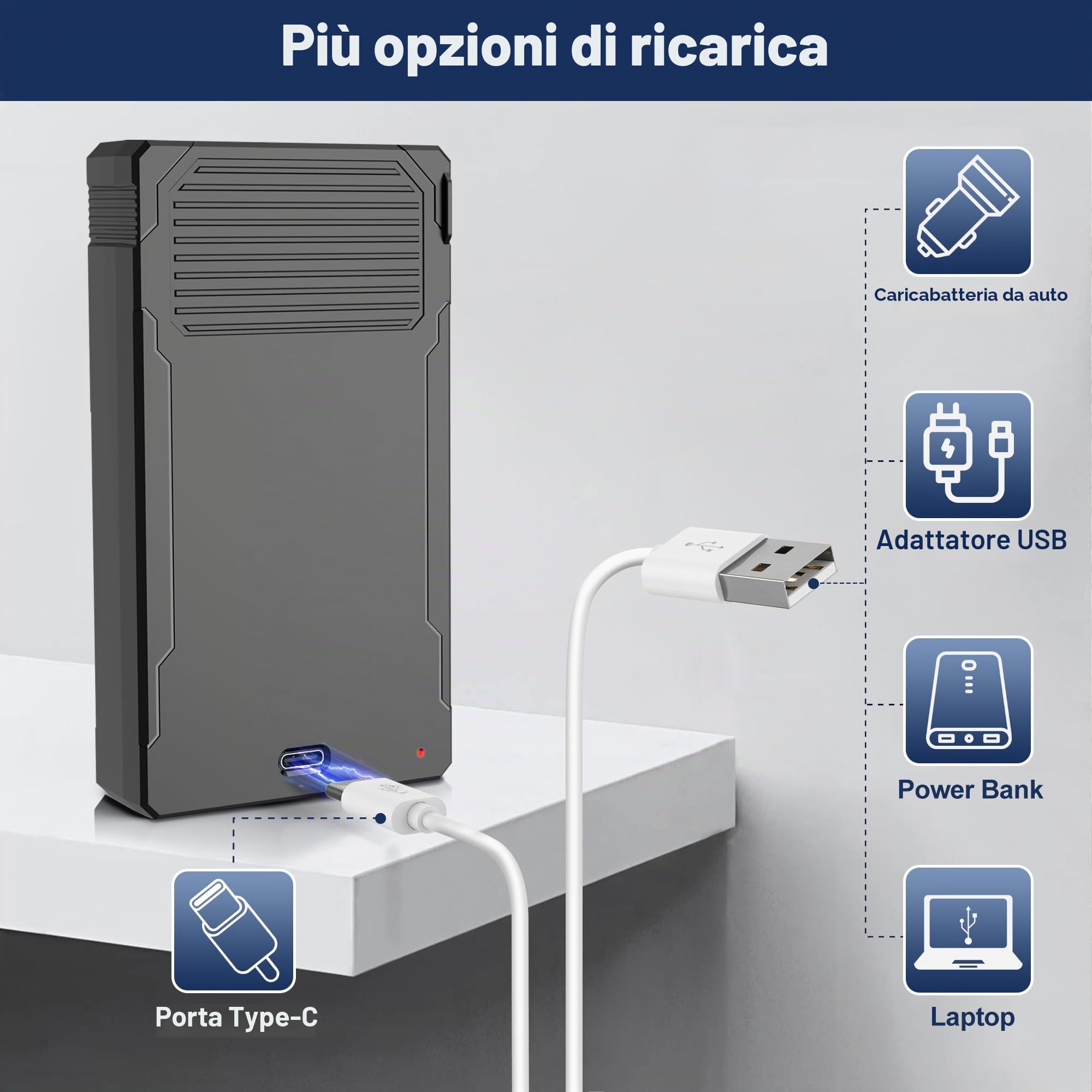 Confezione da 2 batterie LIT-22 da 7000 mAh ricaricabili al litio per fotocamera SPYPOINT Trail, compatibile con fotocamere cellulari Flex-M, Flex G-36, Flex-Plus, Flex-S (include cavo di tipo C)
