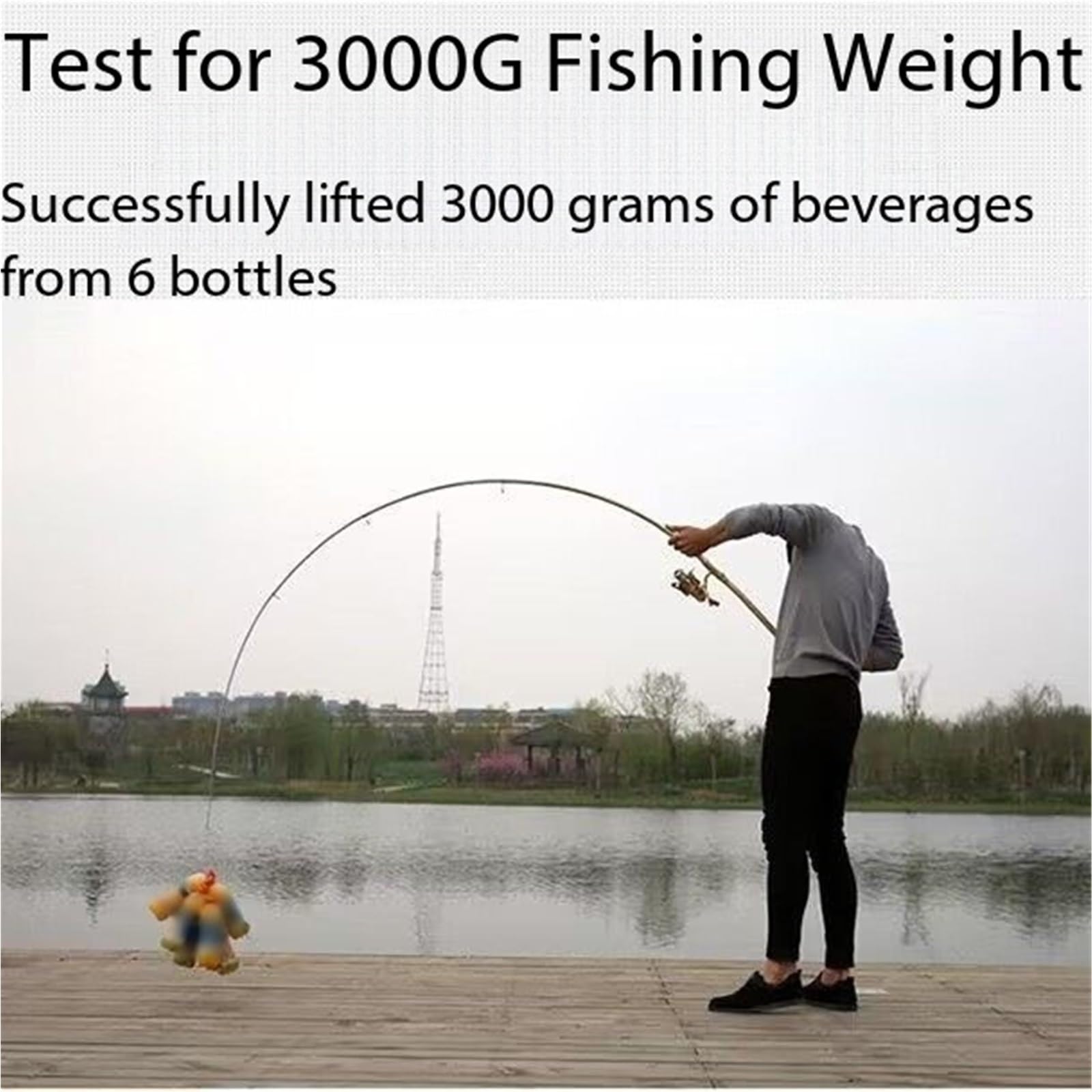 Canna da Pesca Canna da Pesca da Lancio a Lungo Raggio Tenuta in Mano con Canna da Mare con Ruota in Metallo | Ideale for la pesca in acqua salata e nella fossa nera(M)