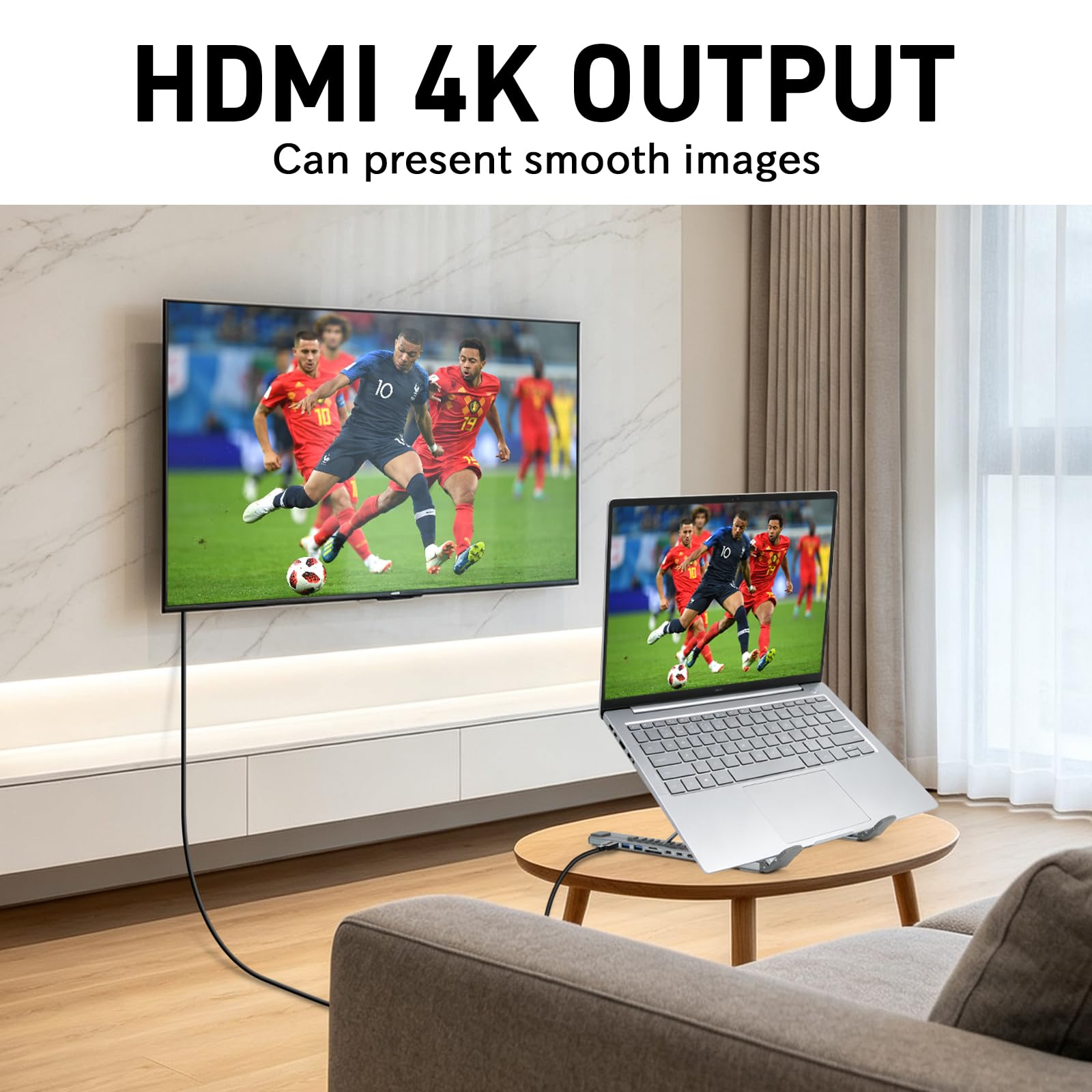 Support Ordinateur Portable 8in1, avec Gigabit Ethernet x1,HDMI 4K x1