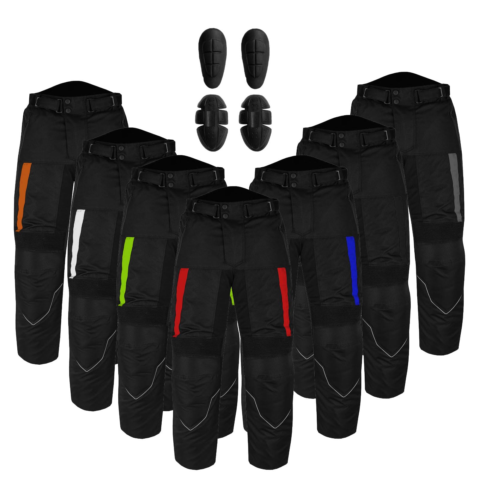 Hive Moto Motorcycle Pants for Men Women Armored Cordura Motocross Cargo Work Touring Motorbike Protection Trouser Waterproof (US, Alpha, Large, Regular, Regular, White)