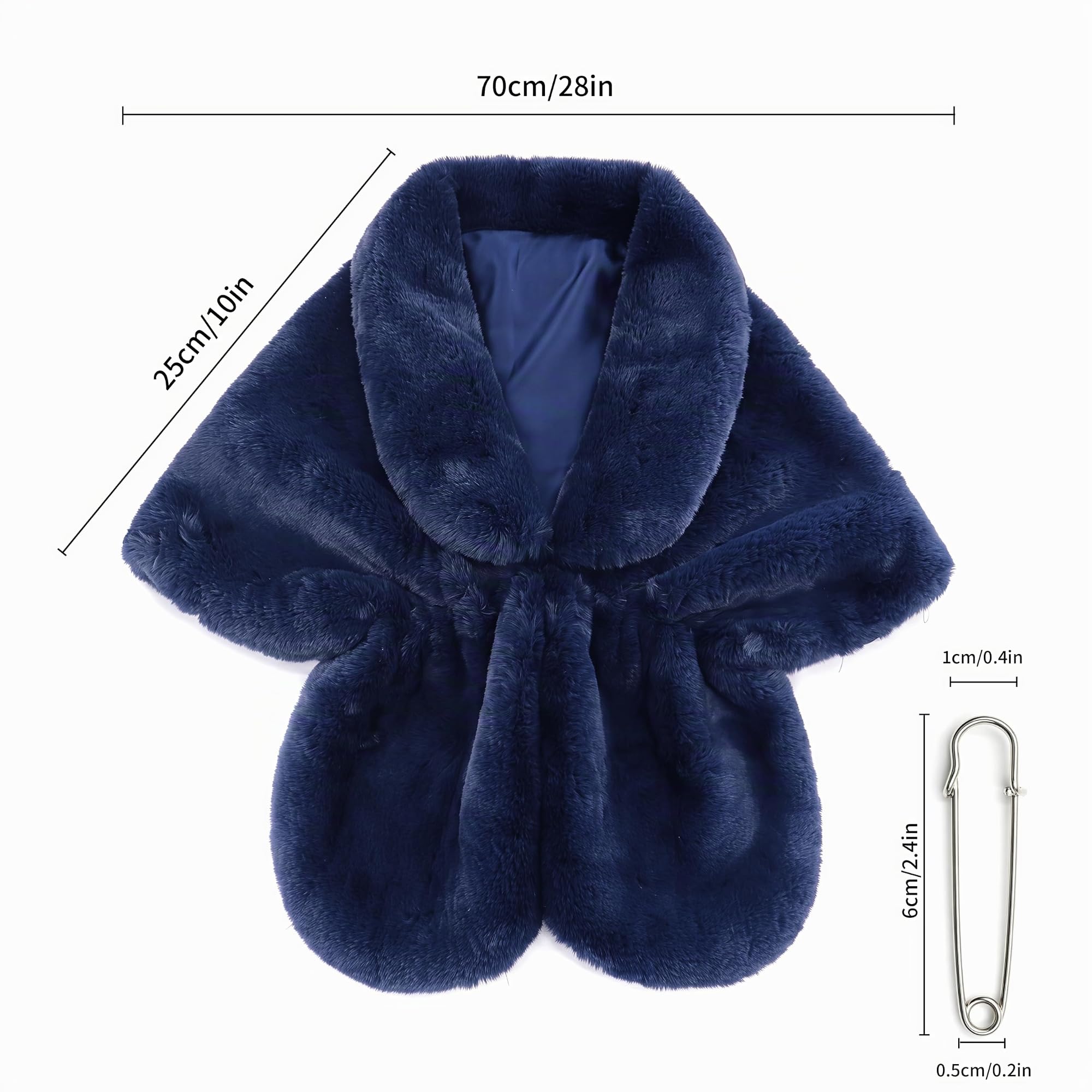 Lifup Scialle Stola Donna Pelliccia Sintetica Sciarpa Elegante Morbido Coprispalle per Matrimonio Invernale Cerimonia Sposa Damigella